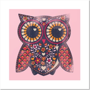 Cute floral owl Posters and Art